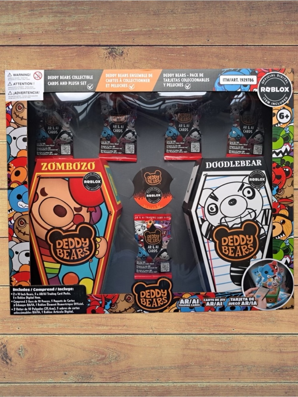 Deddy Bears Exclusive Box Set Zombozo & Doodlebear Roblox Code AR Cards NEW